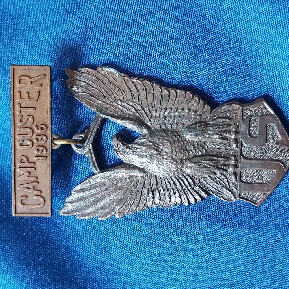 Antique Camp Custer Military pin